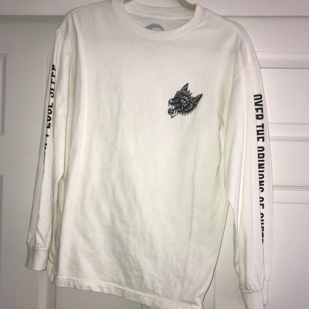 White graphic tee from thrift store